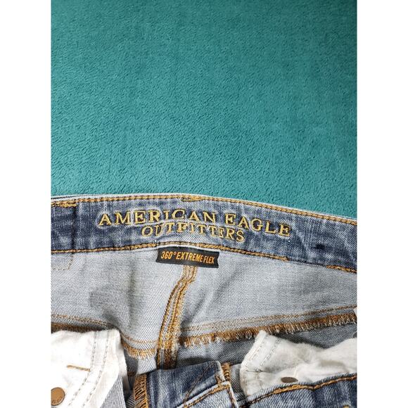 American Eagle Jeans Size 29x30 Mens Blue Pants Denim Stretch Mid Rise Skinny - Picture 4 of 14